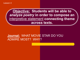 Objective: Students will be able to analyze - crossroads