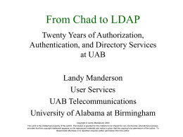 UAB Authentication and Directory Services