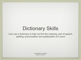 Dictionary skills