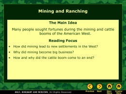 Lesson 13-2: Mining and Ranching