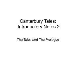 Canterbury Tales: Introductory Notes 2