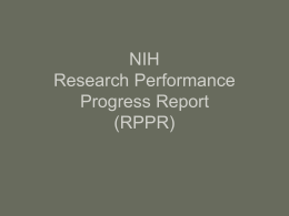 NIH RPPR Training PowerPoint 4.10.15