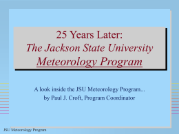 Preparing Minority Atmospheric Scientists at Jackson State University