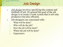 7-2 Design of Work Systems