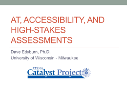 AT, Accessibility, and High