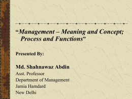 Management Process - India ElderConnect