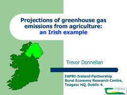 Projections of GHG emissions from agriculture Trevor