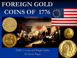Presentation on Gold Coins of 1776- part 1