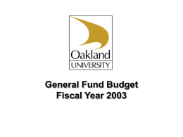 Budget 2 - Oakland University