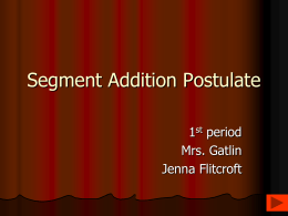 Segment Addition Postulate