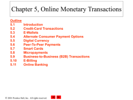 Chapter 5, Online Monetary Transactions