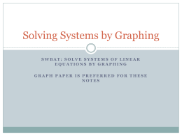 6.1 Solving systems by graphing day 2