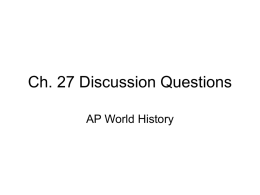 Ch. 27 Discussion Questions