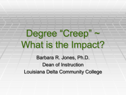 Degree Creep - National Network of Health Career Programs in Two