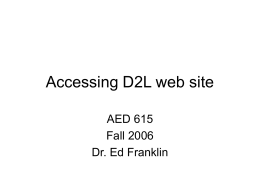 Accessing D2L web site