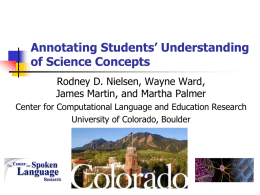Annotating Students` Understanding of Science Concepts