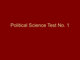 Political Science Test No. 1