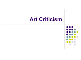 Art Criticism - Barren County Schools