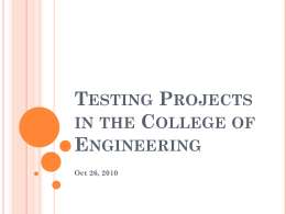 Testing Projects in the College of Engineering