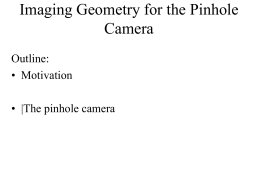 Imaging Geometry: Plane projective transformations