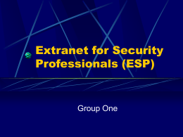 Extranet for Security Professionals - Andrew.cmu.edu