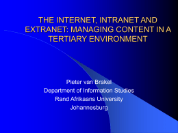 the internet, intranet and extranet