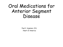 Oral Medications for anterior segment disease