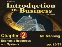 Ch2 - Economic Resources and Systems