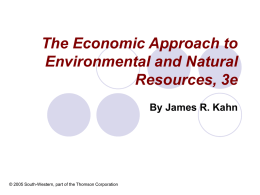 The Economic Approach to Environmental and