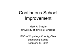 Continuous School Improvement - Educational Service Center of