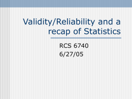 reliability and validity