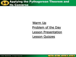 3.9 Applying the Pythagorean Theorem and Its Converse
