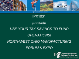 Using Tax Savings to Fund Operations