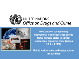 United Nations tools and best practices in extradition