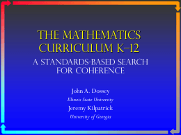 The Mathematics CurriculUM K-12