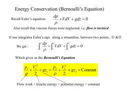 Energy Conservation (Bernoulli`s Equation)