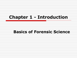 Chapter 1 - Introduction - Bacon Academy Science Department