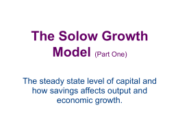 The Solow Growth Model - The Economics Network