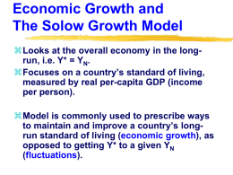 The Solow Growth Model and Economic Growth