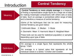Central Tendency