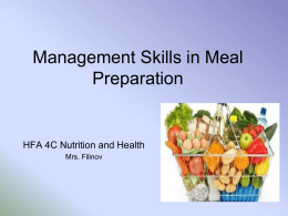 1.6. Meal Management Skills