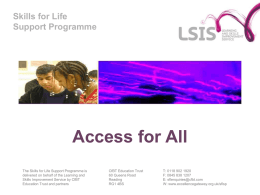 Skills for Life Support Programme