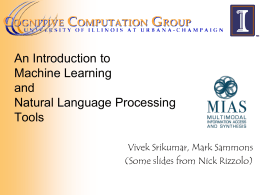 An Introduction to Machine Learning and Natural Language
