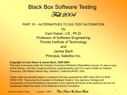 Black Box Software Testing Special Edition