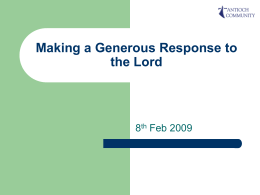 Making a Generous Response to the Lord