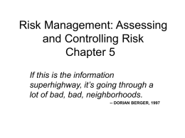 Risk management: assessing and controlling risk