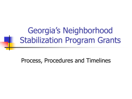 DCA Neighborhood Stabilization Program Grants
