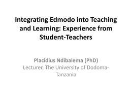 Integrating Edmodo into Teaching and Learning: Experience from