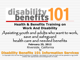 by Disability Benefits 101 Information Services