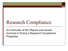 An Overview of Research Compliance